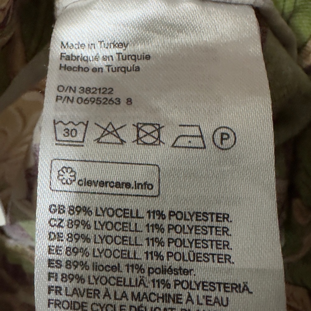 H&M | NWOT Turkey Olive Green Floral Printed High-Rise Straight Leg Pants (sz 2) - Picture 12 of 14